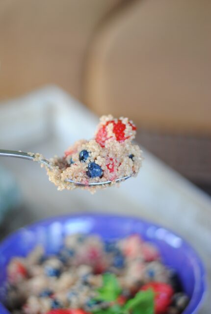 Spoonful of quinoa berry salad
